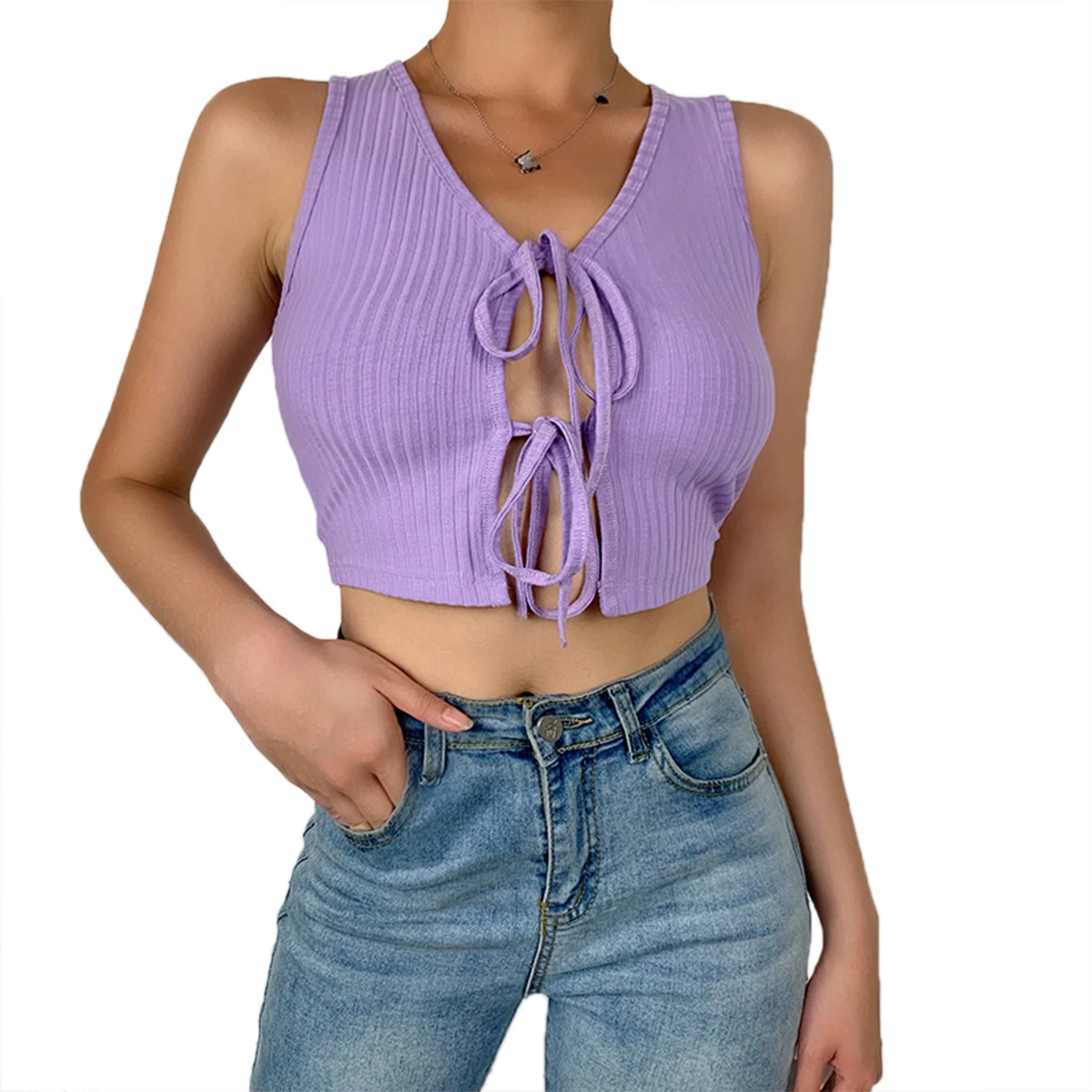 Sexy Strappy Cardigan Vest summer Pure V-neck sleeveless stretch Bandage Temperament Slim Cardigan Vest plain fashion female
Sexy Strappy Cardigan Vest summer Pure V-neck sleeveless stretch Bandage Temperament Slim Cardigan Vest plain fashion female