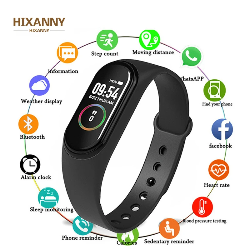 M4 Smart Bracelet Fitness Tracker Color Screen Blood Pressure Heart Rate Monitor Smartband Bluetooth Sport Waterproof Smart Band
M4 Smart Bracelet Fitness Tracker Color Screen Blood Pressure Heart Rate Monitor Smartband Bluetooth Sport Waterproof Smart Band