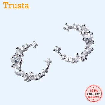 Trusta 100% 925 Solid Real Sterling Silver Fashion Moon With CZ Stud Earrings Gift For Teen Wife Girls Daughter's Gift DS959
Trusta 100% 925 Solid Real Sterling Silver Fashion Moon With CZ Stud Earrings Gift For Teen Wife Girls Daughter's Gift DS959
