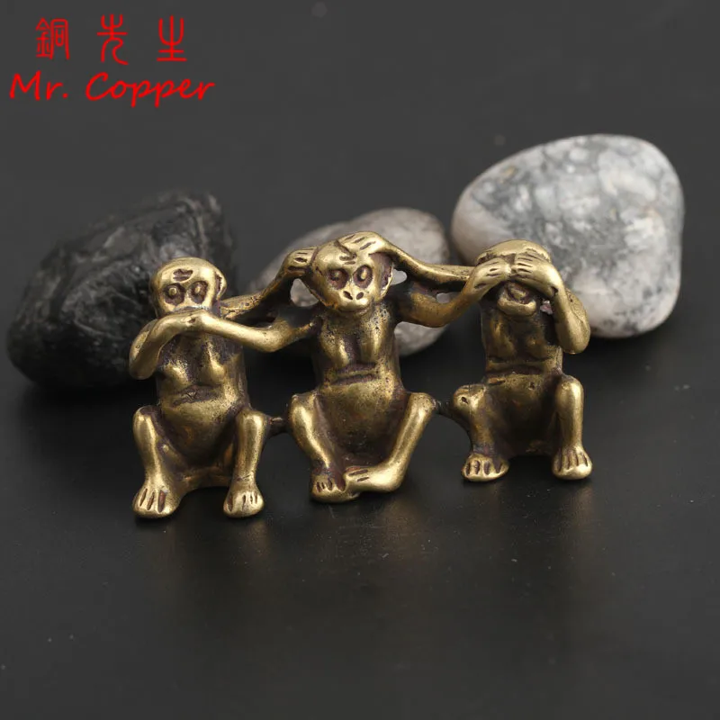 Copper Three Monkeys Feng Shui Creative Crafts Home Decorations don't Say don't Listen don't See Monkey Figurines Ornaments Gift
Copper Three Monkeys Feng Shui Creative Crafts Home Decorations don't Say don't Listen don't See Monkey Figurines Ornaments Gift