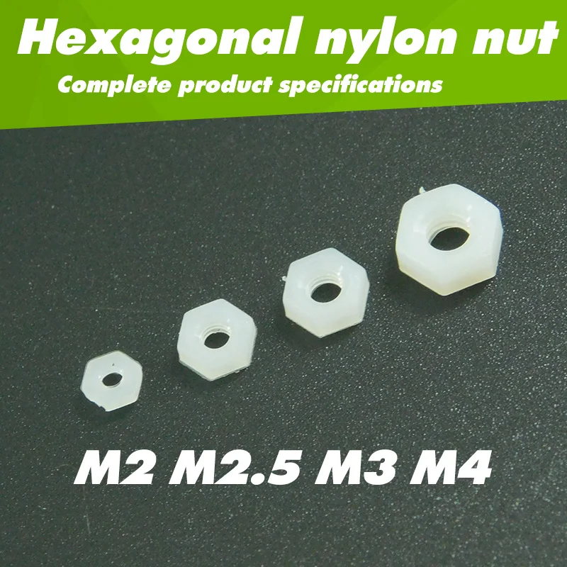 50pc M2 M2.5 M3 M4 Nylon Hex Plastic Hex Nuts / DIY Toy Accessories / Tech Model Parts
50pc M2 M2.5 M3 M4 Nylon Hex Plastic Hex Nuts / DIY Toy Accessories / Tech Model Parts