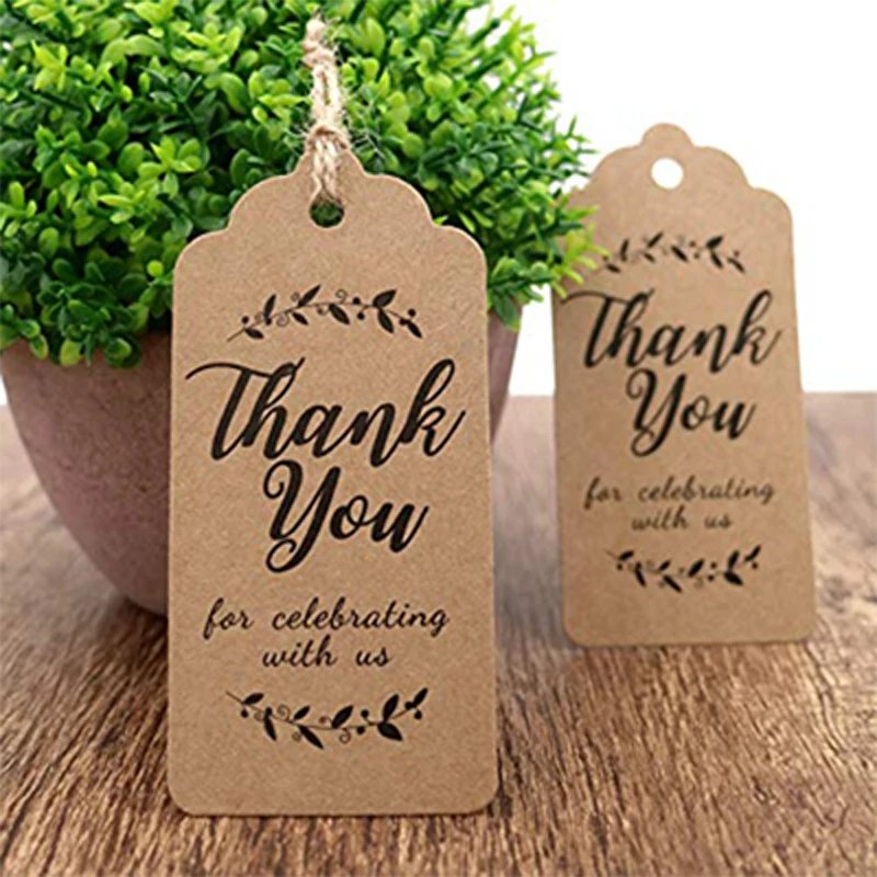 100pcs thank you for celebrating with us tag thank you gift