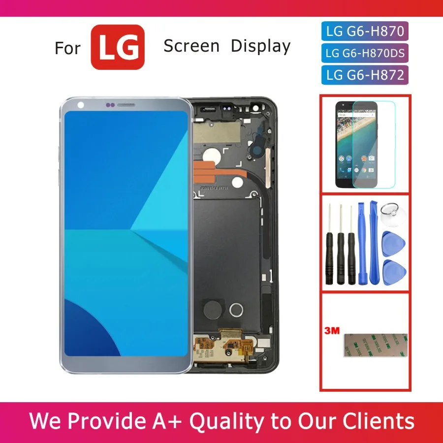 100% Tested 5.7" LCD Display for LG G6 H870 H870DS H872 LCD Display with Touch Screen Digitizer Assembly Frame Replacement Parts
100% Tested 5.7" LCD Display for LG G6 H870 H870DS H872 LCD Display with Touch Screen Digitizer Assembly Frame Replacement Parts