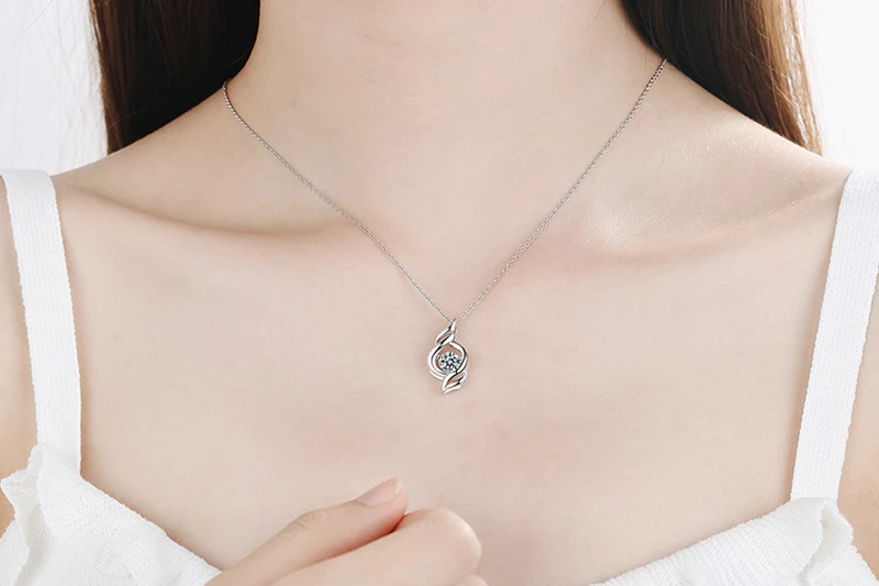 YANHUI Cute Geometric Round Small Lab Diamond Pendant Necklace Women Silver 925 Choker Necklace Engagement Jewelry Gift DZ151 YANHUI Cute Geometric Round Small Lab Diamond Pendant Necklace Women Silver 925 Choker Necklace Engagement Jewelry Gift DZ151