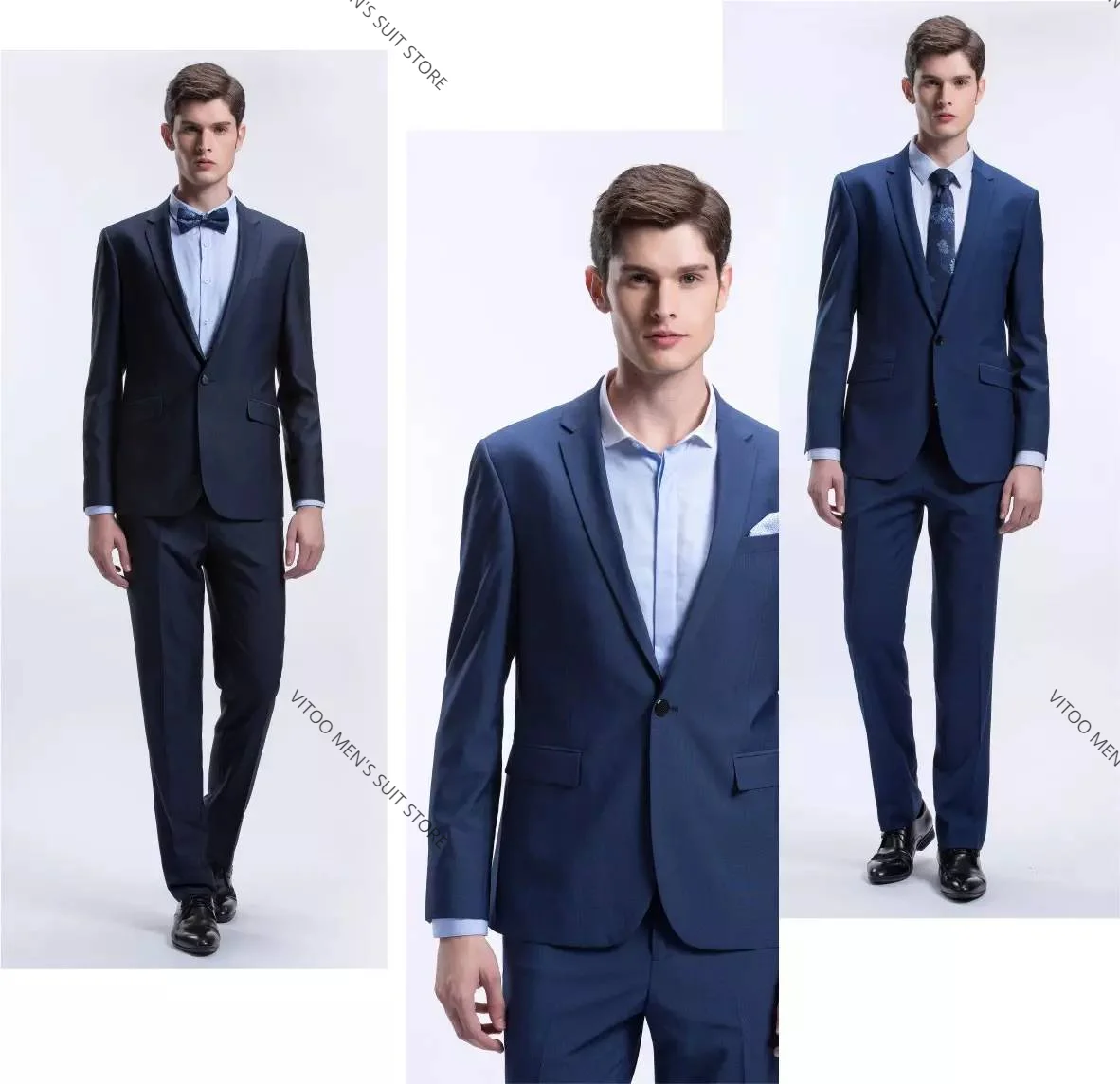 2 Pieces Blue Men's Suits Formal Business Tuxedos Peaked Lapel Double Breasted Slim Fit Groomsmen Wedding Dress (Jacket+Pants)
2 Pieces Blue Men's Suits Formal Business Tuxedos Peaked Lapel Double Breasted Slim Fit Groomsmen Wedding Dress (Jacket+Pants)