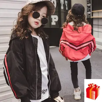 Black Red Girl Spring/Autumn Jacket Explosion Models Girls Baseball Shirt Striped Short Jacket Sports Zipper Little Girl Clothes
Black Red Girl Spring/Autumn Jacket Explosion Models Girls Baseball Shirt Striped Short Jacket Sports Zipper Little Girl Clothes