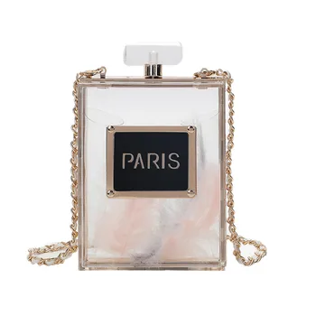 Ladies Dinner Bag Fashion Personality Transparent Perfume Bottle Bag Shoulder Crossbody Chain Acrylic Clutch Creativity 
Ladies Dinner Bag Fashion Personality Transparent Perfume Bottle Bag Shoulder Crossbody Chain Acrylic Clutch Creativity