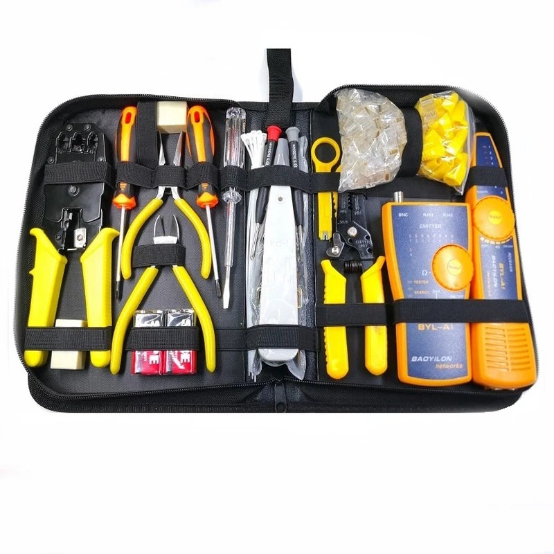 23Pcs Computer Network Repair Tool Kit LAN Cable Tester Wire Cutter Screwdriver Pliers Crimping Maintenance Tool Set Bag
23Pcs Computer Network Repair Tool Kit LAN Cable Tester Wire Cutter Screwdriver Pliers Crimping Maintenance Tool Set Bag