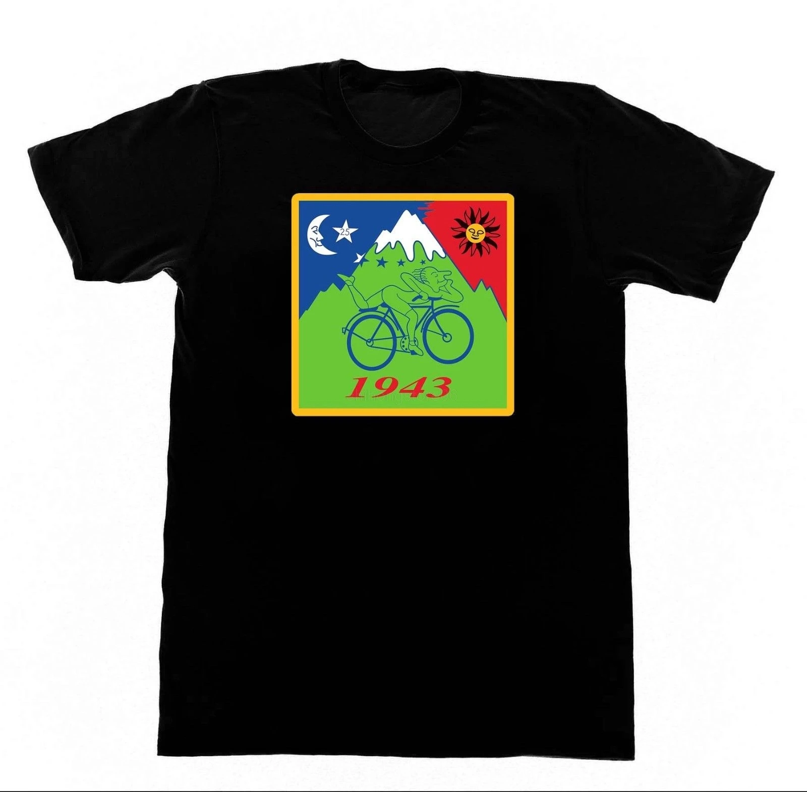 Фото Albert Hofmann Bicyle Stamp Shirt D35 Tshirt Hoffman Acid Trip | Мужская одежда