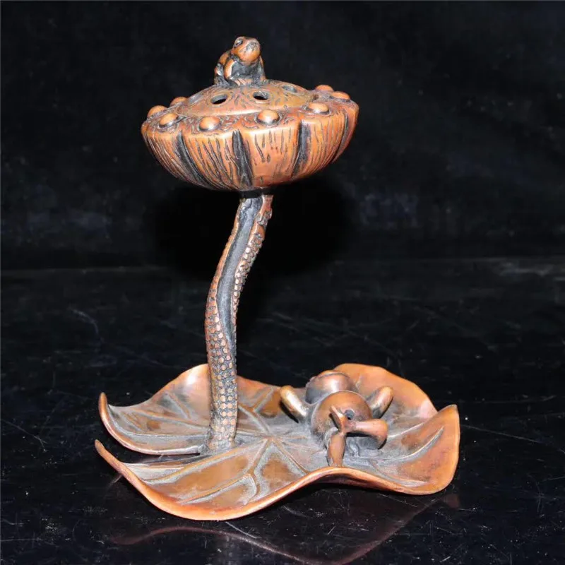 Collection Chinese Handmade Red Copper Frog Lotus Leaf Incense Burner Ornaments Auspicious Decoration Gifts
Collection Chinese Handmade Red Copper Frog Lotus Leaf Incense Burner Ornaments Auspicious Decoration Gifts