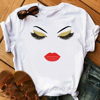 Nail Polish Lipstick Eye Shadow printed kawaii make up vogue t shirt women Love Tee shirt femme summer top female t-shirt
Nail Polish Lipstick Eye Shadow printed kawaii make up vogue t shirt women Love Tee shirt femme summer top female t-shirt