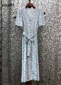 High Quality Designer Dress 2020 Summer Ladies V-Neck Elegant Little Flower Print Studs Beading Deco Short Sleeve Mid-Calf Dress
High Quality Designer Dress 2020 Summer Ladies V-Neck Elegant Little Flower Print Studs Beading Deco Short Sleeve Mid-Calf Dress