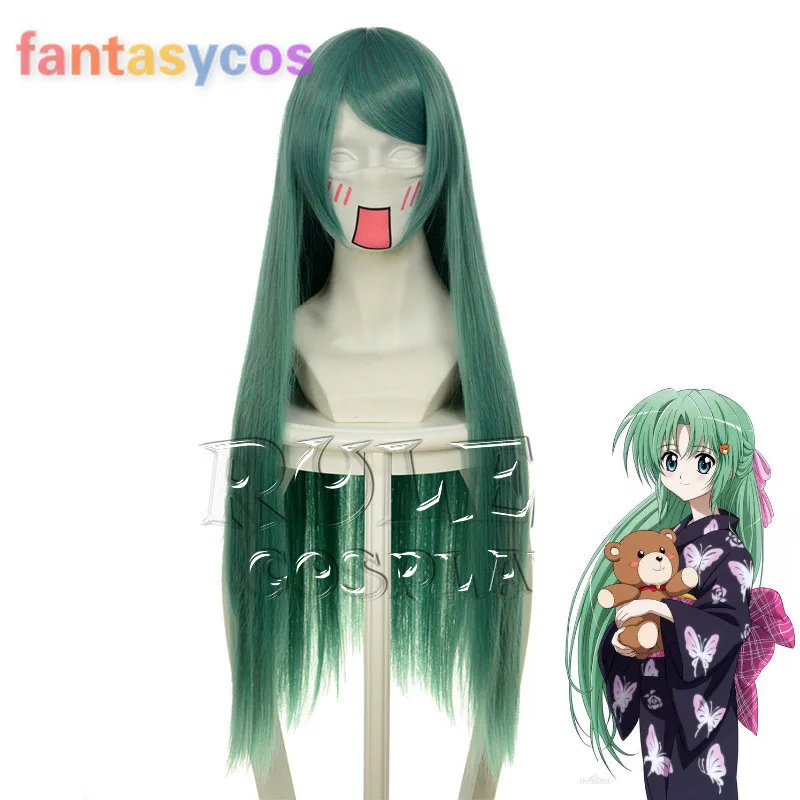Парик для косплея сонозаки Higurashi No Naku Koro Ni зеленые термостойкие волосы вечеринки