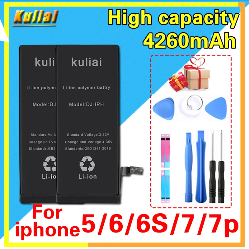 Kuliai Orignial Phone Battery For iPhone 6 7 Plus 5 6S Replacement Batterie 0 Cycle Battery For iPhone 7 7 Plus 5 6S Batteries
Kuliai Orignial Phone Battery For iPhone 6 7 Plus 5 6S Replacement Batterie 0 Cycle Battery For iPhone 7 7 Plus 5 6S Batteries