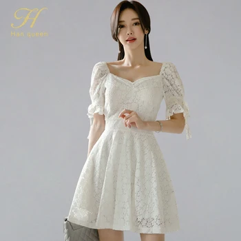 H Han Queen New Arrival White Lace Dress Fashion Vintage Hollow Out Elegant Slim Women Vestidos Runway Evening Party Dresses
H Han Queen New Arrival White Lace Dress Fashion Vintage Hollow Out Elegant Slim Women Vestidos Runway Evening Party Dresses