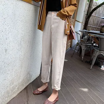 Spring Autumn Women Corduroy Pants Fashion High Waist Female Straight Pants Streetwear Women Trousers
Spring Autumn Women Corduroy Pants Fashion High Waist Female Straight Pants Streetwear Women Trousers