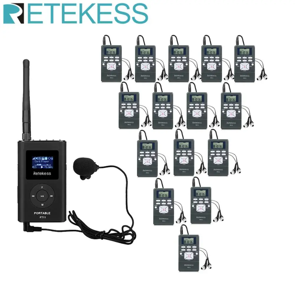 1 FM Transmitter FT11+15Pcs FM Radio Receiver PR13 Wireless Voice Transmission System For Guiding Church Meeting Training
1 FM Transmitter FT11+15Pcs FM Radio Receiver PR13 Wireless Voice Transmission System For Guiding Church Meeting Training