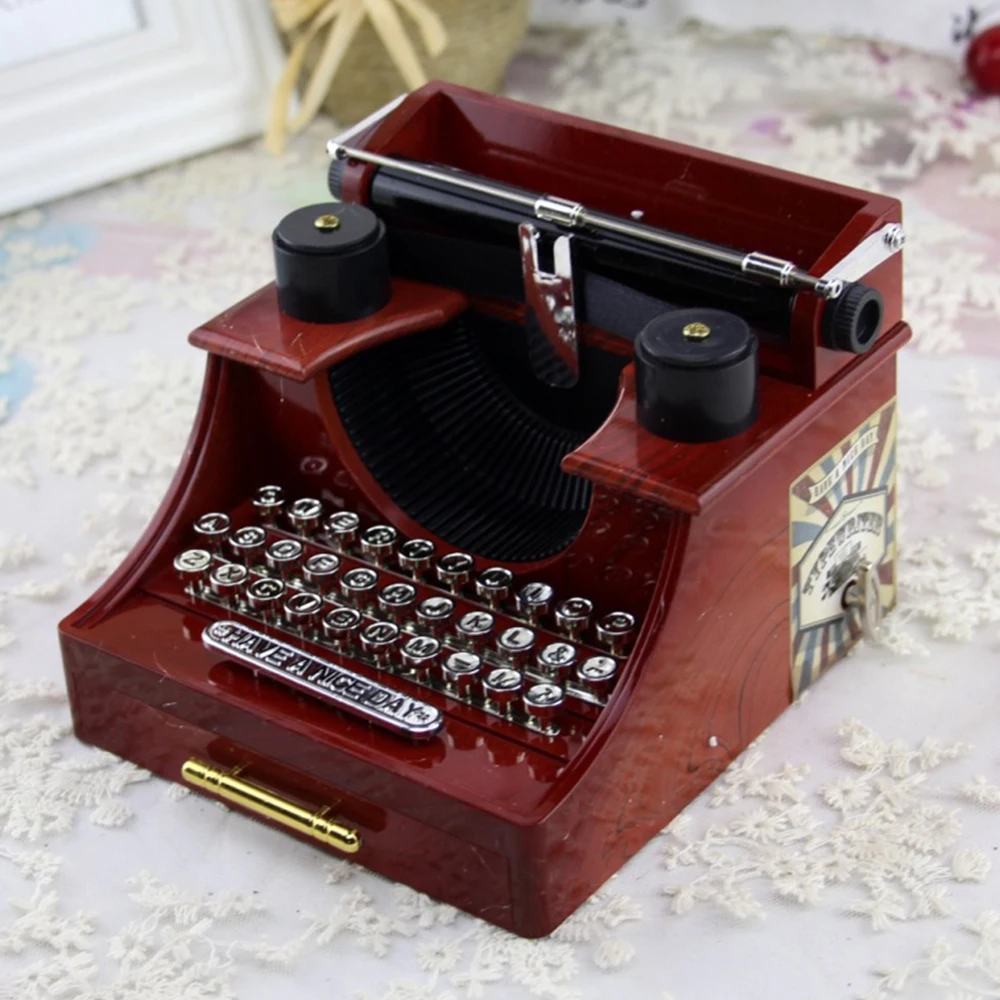 Music Box Vintage Typewriter Style Mechanical Music Box Gift Jewelry Box with Drawer
Music Box Vintage Typewriter Style Mechanical Music Box Gift Jewelry Box with Drawer