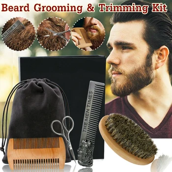 4pcs Shaving Scissor Handheld Goatee Grooming Barber Shop Beard Trimming Kit Brush Comb Salon Manual Facial Mustache Styling 
4pcs Shaving Scissor Handheld Goatee Grooming Barber Shop Beard Trimming Kit Brush Comb Salon Manual Facial Mustache Styling
