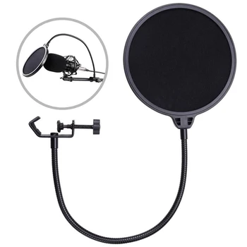 Professional Microphone Pop Filter Recording Durable Double Layer Studio Clamp Microphone Windscreen for Speaking Studio Singing
Professional Microphone Pop Filter Recording Durable Double Layer Studio Clamp Microphone Windscreen for Speaking Studio Singing