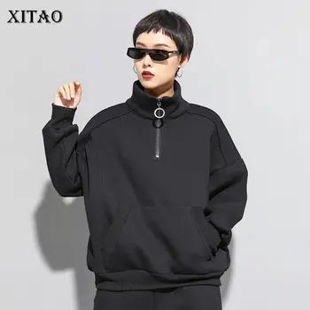 XITAO Tide Zipper Pocket Black Sweatshirt Women Clothes 2019 Fashion Loose Casual Turtleneck Full Sleeve Match All Top DMY1612 
XITAO Tide Zipper Pocket Black Sweatshirt Women Clothes 2019 Fashion Loose Casual Turtleneck Full Sleeve Match All Top DMY1612