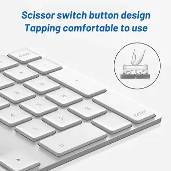 Aluminum Alloy Bluetooth Wireless Numeric Keypad with USB Function Digital HUB For Windows,OS,Android Input laptop PC A0B2
Aluminum Alloy Bluetooth Wireless Numeric Keypad with USB Function Digital HUB For Windows,OS,Android Input laptop PC A0B2