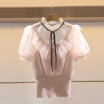 Embroidery Patchwork Mesh Transparent Ruffles Women Sweater Pullover Casual Elegant Sweet Knitted Streetwear Lace Up Jumper Top
Embroidery Patchwork Mesh Transparent Ruffles Women Sweater Pullover Casual Elegant Sweet Knitted Streetwear Lace Up Jumper Top