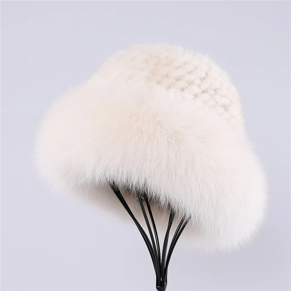 SUPPEV&STTDIO Luxury Women's Winter Warm 100% Mink Fur Knitted Bucket Hat Fox Fur Trim Caps Top Beanies Hats
SUPPEV&STTDIO Luxury Women's Winter Warm 100% Mink Fur Knitted Bucket Hat Fox Fur Trim Caps Top Beanies Hats