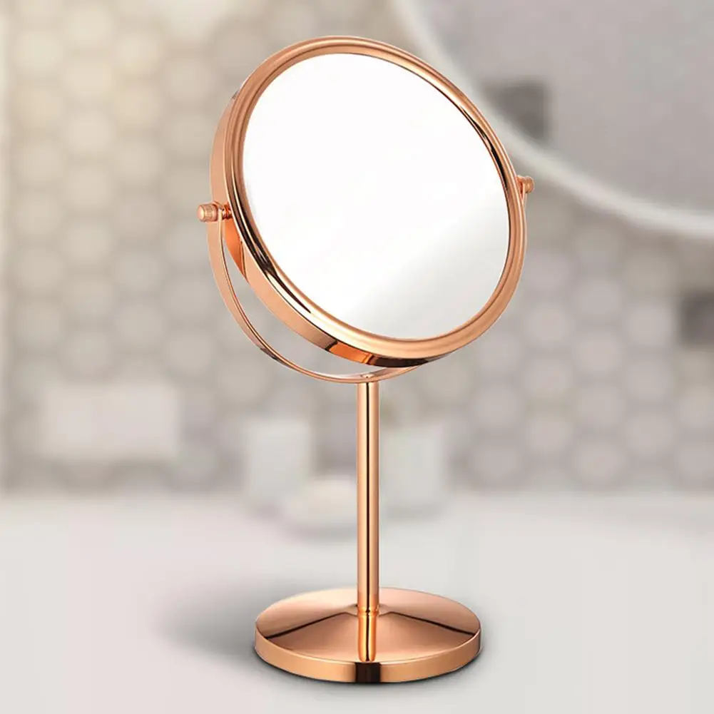 

Double-side Rotatable Light Cosmetic Mirrors Round Shape Magnifying Desktop Standing Cosmetic Make Up Mirror