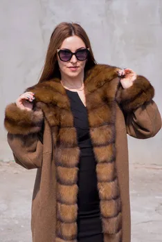 2019 Wool Blends Female Long Coat Fur Real Women Fox Fur Trim Coats Women's Fashion Slim Park With Natural Fur Lining
2019 Wool Blends Female Long Coat Fur Real Women Fox Fur Trim Coats Women's Fashion Slim Park With Natural Fur Lining