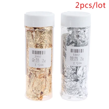 2Pcs Gold Foil / Silver Foil 24K Edible Real Gold Powder Foil Made Of Genuine Gold Leaf Food Grade Suits Food Cake Decorating 
2Pcs Gold Foil / Silver Foil 24K Edible Real Gold Powder Foil Made Of Genuine Gold Leaf Food Grade Suits Food Cake Decorating