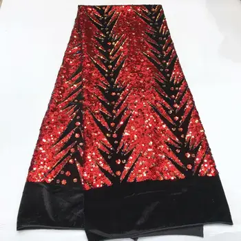 2020 Latest Design Black Red Velvet With Sequins embroidery African French Velvet Lace Fabric High Quality Nigerian Velvet Lace
2020 Latest Design Black Red Velvet With Sequins embroidery African French Velvet Lace Fabric High Quality Nigerian Velvet Lace