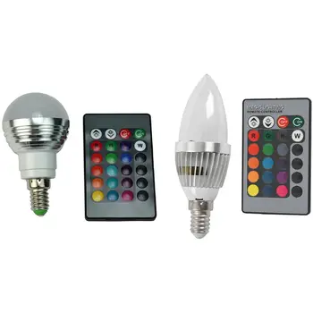 1 Pcs LED Bulb + Remote Control Color Changing Light, E14 3W RGB Bulb & 1 Pcs 3W RGB LED Light E14 Bulb Candle Light
1 Pcs LED Bulb + Remote Control Color Changing Light, E14 3W RGB Bulb & 1 Pcs 3W RGB LED Light E14 Bulb Candle Light