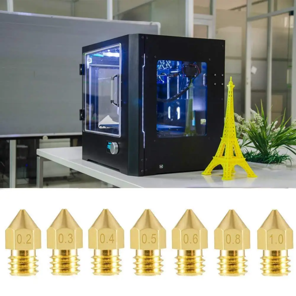 Сопла для 3D принтера MK8 24 шт. сопла экструдера 0 2 мм 3 4 5 6 8 1 Makerbot Creality CR10 Ender 5|Детали