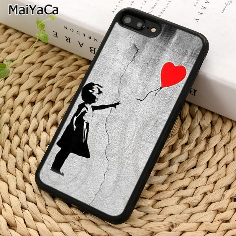 MaiYaCa banksy девушка с воздушным шаром чехол для телефона iPhone X XR XS 11 12 13 Pro MAX 5 6 7 8 Plus