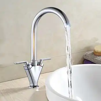 Xueqin Chrome Kitchen Bathroom Sink Faucet Double handle Faucets Mixer Hot And Cold Water Tap Rotation Spout Deck Mounted
Xueqin Chrome Kitchen Bathroom Sink Faucet Double handle Faucets Mixer Hot And Cold Water Tap Rotation Spout Deck Mounted