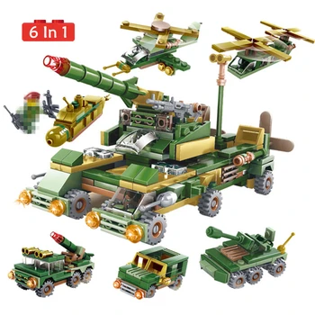6 In 1 Tank Building Blocks Vehicle Aircraft Toys Educational Blocks Model Military Helicopter Car Bricks For Children Kids Gift
6 In 1 Tank Building Blocks Vehicle Aircraft Toys Educational Blocks Model Military Helicopter Car Bricks For Children Kids Gift