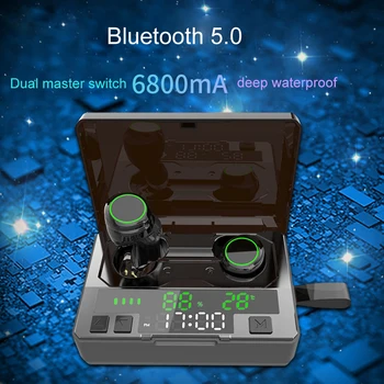C6 TWS Wireless Earbuds Bluetooth Earphone LED Digital Display Earphone With 6800mAh Charging Box Stereo Noise Canceling Headset
C6 TWS Wireless Earbuds Bluetooth Earphone LED Digital Display Earphone With 6800mAh Charging Box Stereo Noise Canceling Headset
