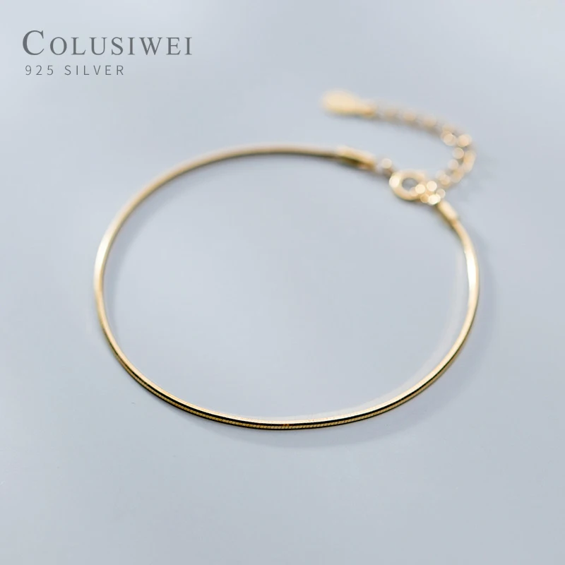 COLUSIWEI Классический стерлингового серебра 925 Золото Цвет цепочка из змеиных