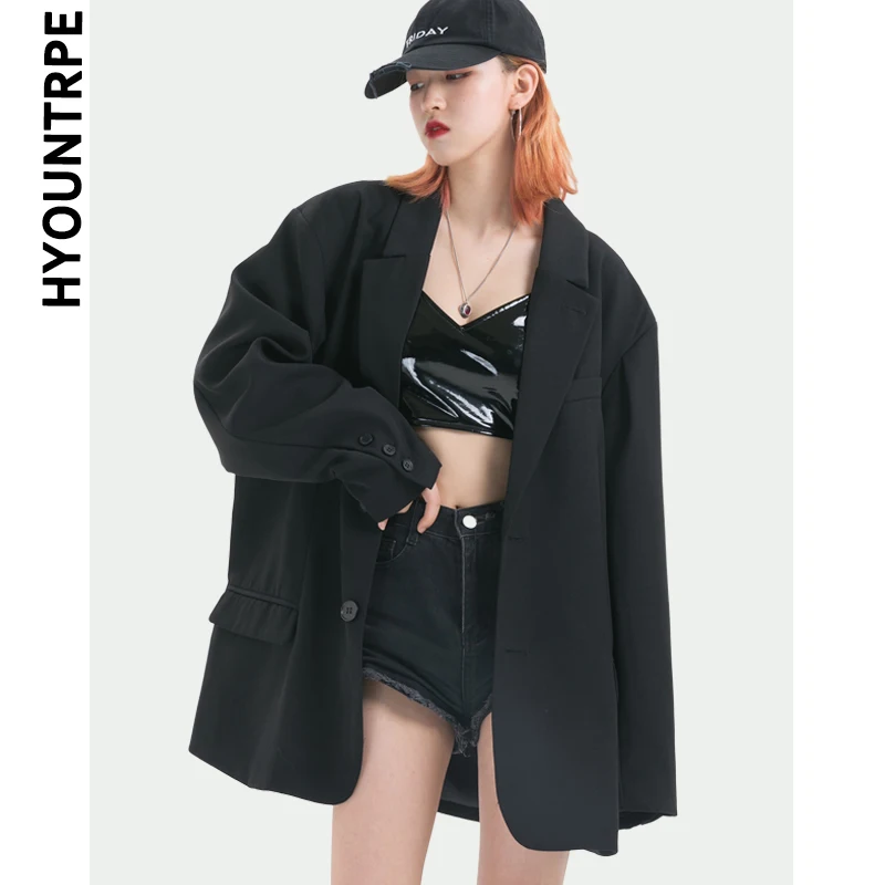 Fashion Loose Blazers Women Long Sleeve Back Holes Hip Hop Jackets Coat Autumn Casual Turn Down Collar Blazer Unisex Outerwears
Fashion Loose Blazers Women Long Sleeve Back Holes Hip Hop Jackets Coat Autumn Casual Turn Down Collar Blazer Unisex Outerwears