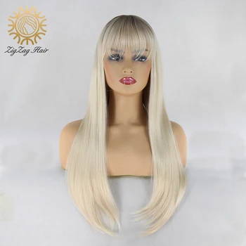 ZigZag Middle Parting Wig Brown Ombre #60 Machine Made Wigs with Baby Hair for Black Women Glueless Heat Resistant Fiber Hair 
ZigZag Middle Parting Wig Brown Ombre #60 Machine Made Wigs with Baby Hair for Black Women Glueless Heat Resistant Fiber Hair