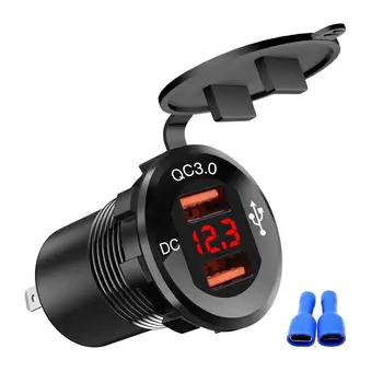 12-24V Car Boat Motorcycle QC3.0 Dual USB Digital Display Phone Charger Adapter
12-24V Car Boat Motorcycle QC3.0 Dual USB Digital Display Phone Charger Adapter
