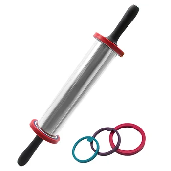 Stainless Steel Rolling Pin Adjustable Cake Roller Dough Rolling Pin with 3 Removable Thickness Rings Kitchen Tool
Stainless Steel Rolling Pin Adjustable Cake Roller Dough Rolling Pin with 3 Removable Thickness Rings Kitchen Tool