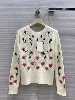 2020 New Autumn Winter Round Neck Cashmere 100% Embroidery Flower Sweater Woman Free Shipping
2020 New Autumn Winter Round Neck Cashmere 100% Embroidery Flower Sweater Woman Free Shipping
