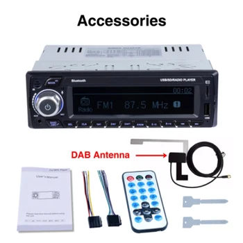 

1Din DAB+ Receiver Car Radio MP3 Stereo Autoradio Support AM FM RDS Bluetooth USB SD AUX with DAB Antenna