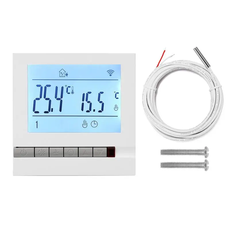 WiFi Smart Thermostat Temperature Controller Intelligent LCD Programmable Inddor Thermostat Room Temperature Controller WiFi
WiFi Smart Thermostat Temperature Controller Intelligent LCD Programmable Inddor Thermostat Room Temperature Controller WiFi