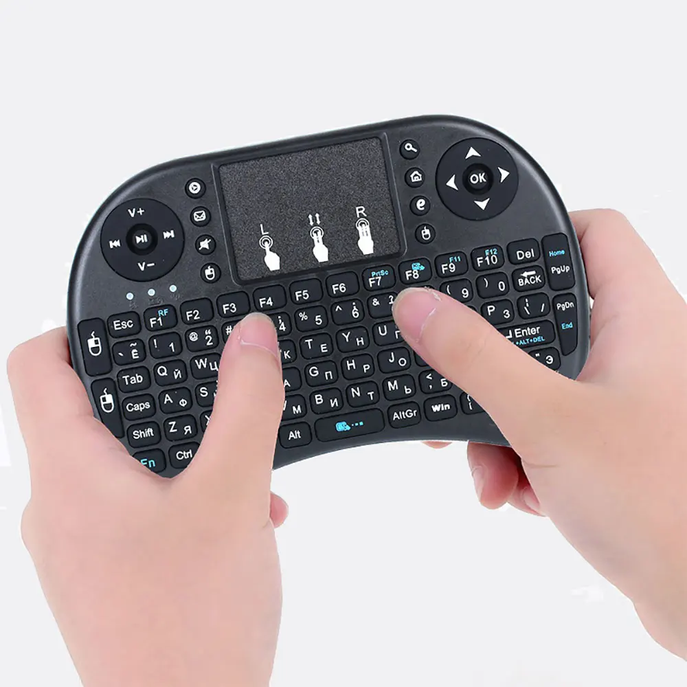 Wireless Keyboard 2.4Ghz English Russian Mini Air Mouse With Touchpad For Android TV BOX Remote Control
Wireless Keyboard 2.4Ghz English Russian Mini Air Mouse With Touchpad For Android TV BOX Remote Control