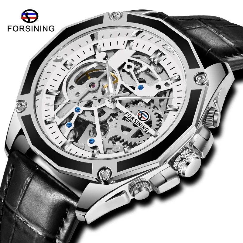 Top Brand FORSINING Transparent Case Gear Movement Steampunk Men Automatic Skeleton Watch Luxury Luminous Waterproof Clock
Top Brand FORSINING Transparent Case Gear Movement Steampunk Men Automatic Skeleton Watch Luxury Luminous Waterproof Clock