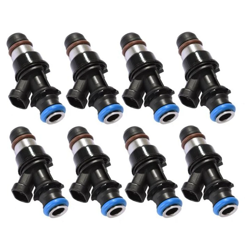 Set of 8 Fuel Injectors for Chevy Chevrolet Silverado 1500 GMC Sierra 1500 Cadillac 4 Hole Flow Matched Fuel Injector FJ10062 4. 
Set of 8 Fuel Injectors for Chevy Chevrolet Silverado 1500 GMC Sierra 1500 Cadillac 4 Hole Flow Matched Fuel Injector FJ10062 4.