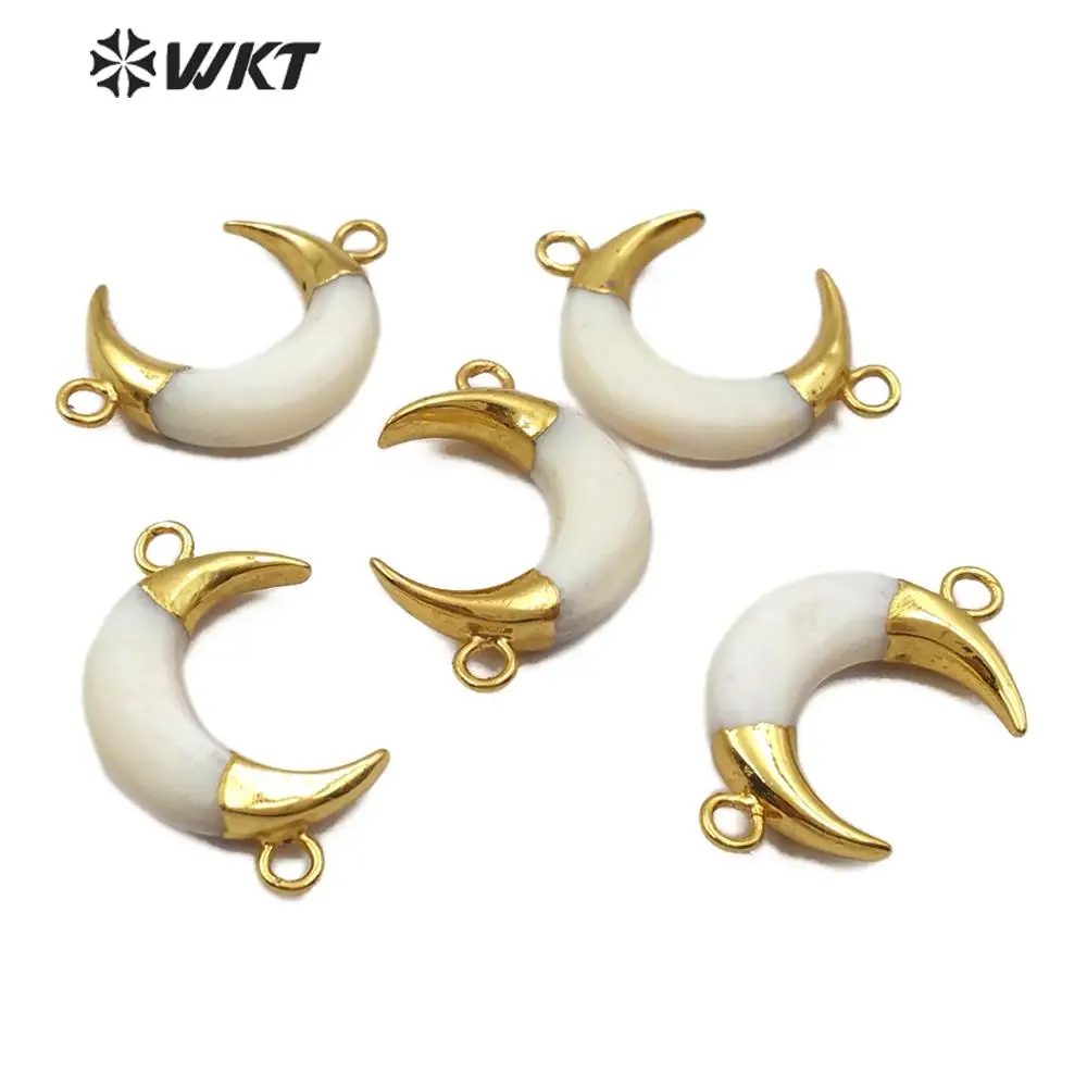 WT-C286 Natural Horn Shell Connector Crescent Shape With Gold Electroplated Connector Sea Shell For Jewelry Making
WT-C286 Natural Horn Shell Connector Crescent Shape With Gold Electroplated Connector Sea Shell For Jewelry Making